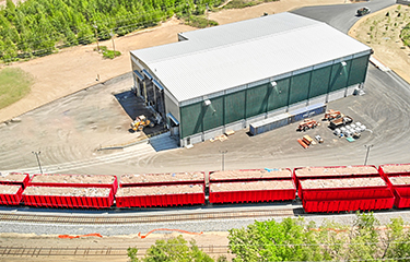 WIN Waste's rail-served transfer station in Leominster, MA
