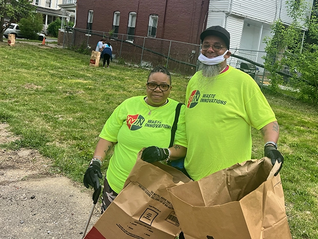 WIN volunteers at the 2023 Earth Day cleanup event with Mayor Brandon M. Scott in Baltimore, MD