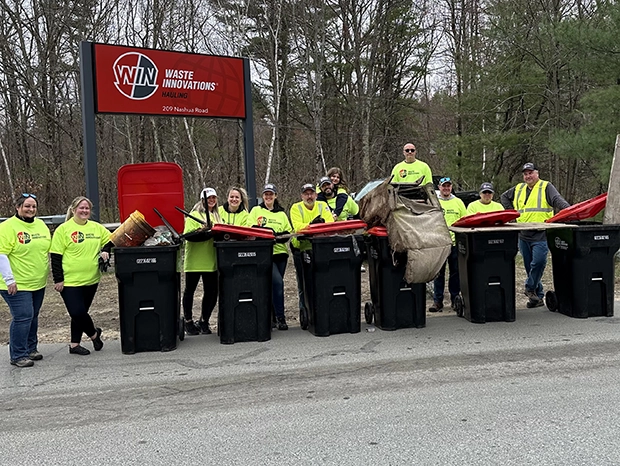 WIN volunteers at the 2023 Earth Day cleanup event with Beautify Londonderry in Londonderry, NH